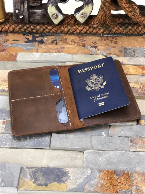 Slim Passport Wallet With Two Slots Leather Passport Wallet Passport