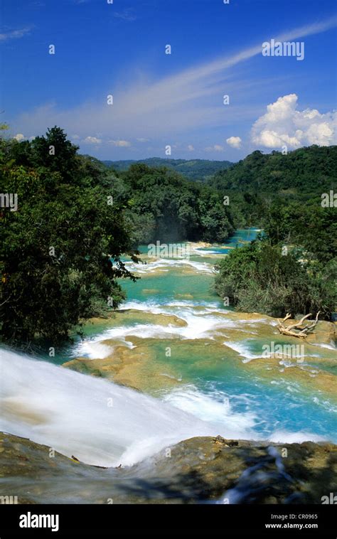 Mexico Chiapas State Tumbala Agua Azul Waterfalls Stock Photo Alamy