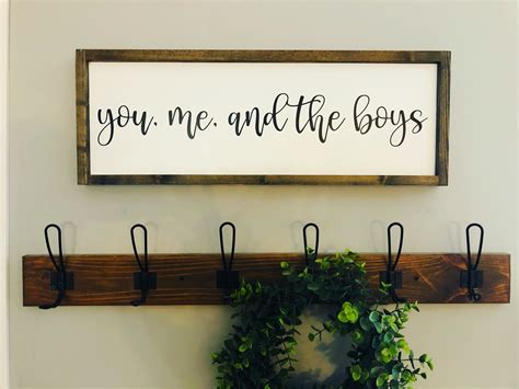 You Me And The Boys Framed Sign Farmhouse Decor Rustic Etsy