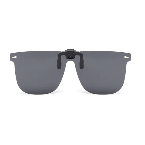 buy jmpolarized clip on sunglasses one piece rimless flip up mirrored lenses for driving online