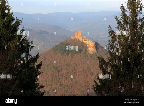 View From Rehberg Tower On Trifels Castle Annweiler Palatinate Forest