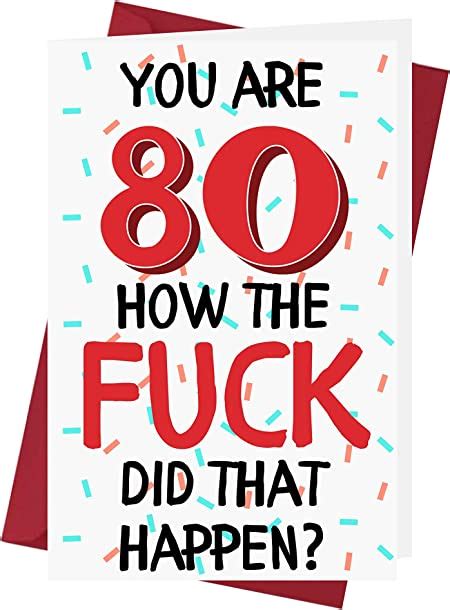 Funny Offensive 80th Birthday Cards For Women Or Men For Friends
