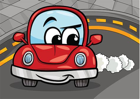 Ilustración de Funny Retro Car Ilustración Dibujo Animado ...