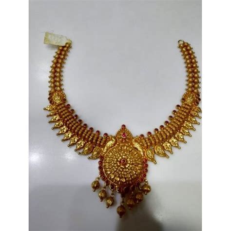 22k Golden Antique Bridal Gold Necklace 42gms Rs 154560 Piece Pd