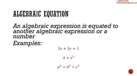 Algebraic Term Expression And Equation Youtube