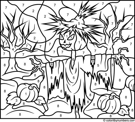 These halloween coloring pages free to print are suitable for toddlers, kindergarteners. Scarecrow - Hard | Halloween coloring pages, Halloween ...