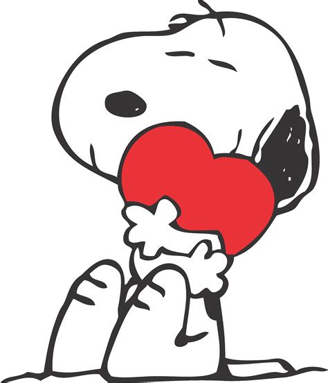 Snoopy Hugging Heart Love Svg Etsy