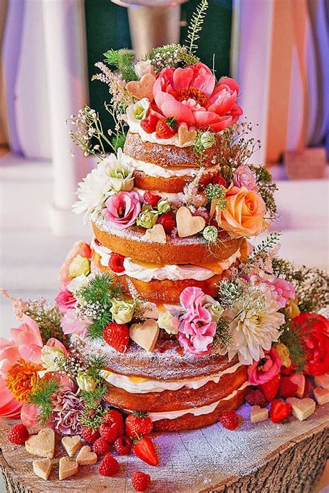 55 Best Unfrosted Wedding Cakes Images On Pinterest Cake