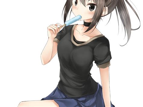 Download 1400x1050 Wallpaper Anime Girl Eating Candy Standard 43