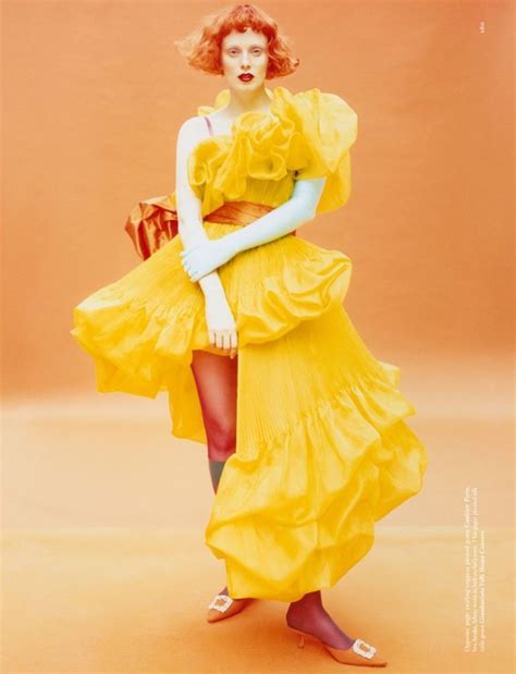 Karen Elson Dazed Magazine Giambattista Valli Haute Couture Female Perspective Yellow
