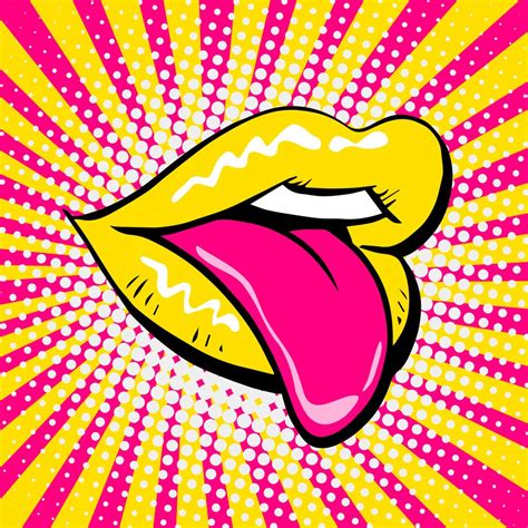 Pop Art Lips Yellow Art Print By Markus Mueller Digital Artist X Small Pop Art Lips