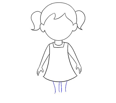 How to Draw Cartoon Girl: Step 14 | Cartoon girl drawing, Little girl cartoon, Easy cartoon drawings