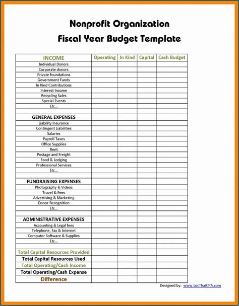 Excel Templates For Nonprofit Organizations