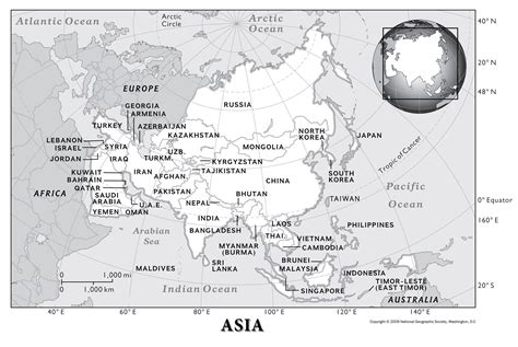 4 Free Printable Physical Map Of Asia In Detailed World Map With