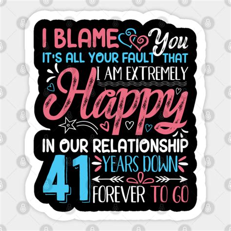 41st Wedding Anniversary Romantic Couple Matching Husband Wife 41st