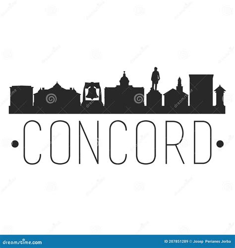 Concord New Hampshire City Skyline Silhouette City Design Vector
