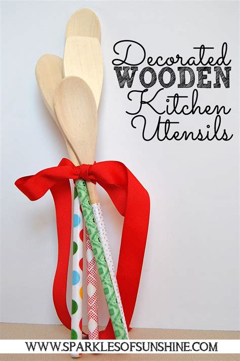Decorated Wooden Kitchen Utensils  Sparkles of Sunshine