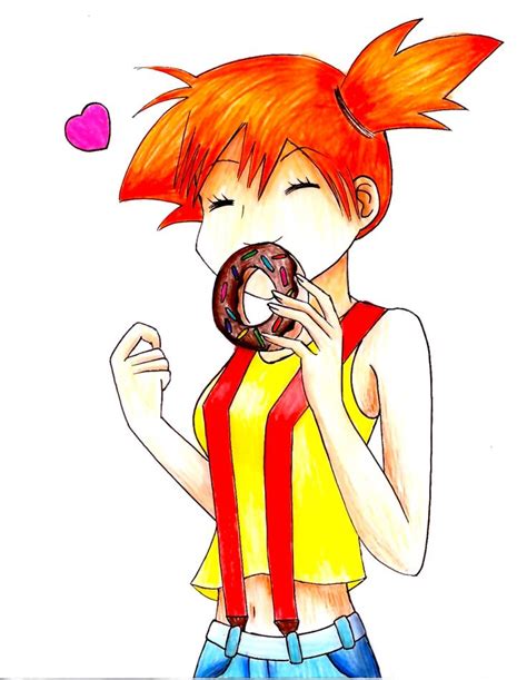 Misty From Pokemon Eating A Donut Too Bad She Cant Share It With
