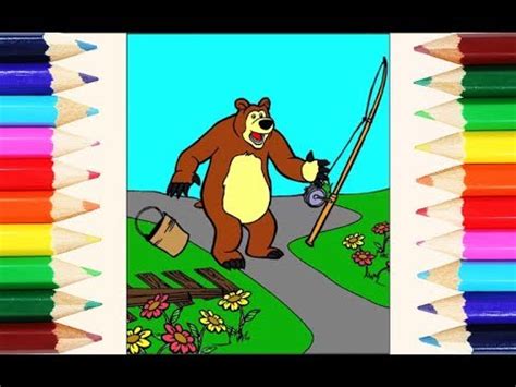 Masha coloring pages at getcolorings com free printable colorings. Cara Mewarnai Masha And The Bear Akan Memancing Ikan - How ...