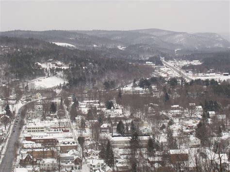 Milford Pa Winter View From The Cliff Above Milford Pa Looking