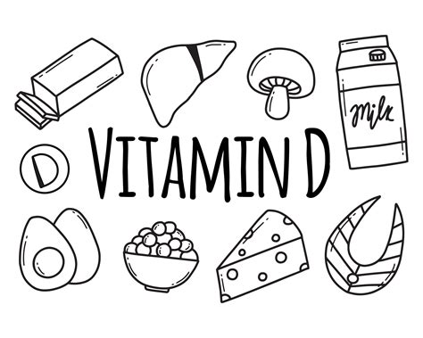 Vitamin d. Set of Foods containing vitamin d. Food rich in vitamin d