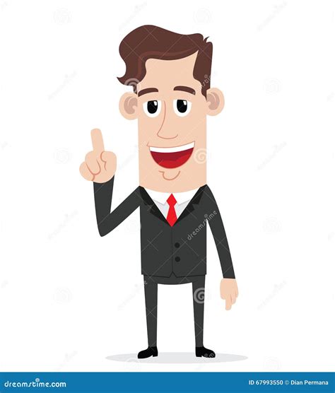 Businessman With Finger Pointing Up Gesture Stock Vector Illustration
