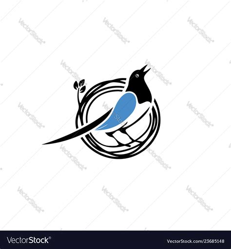 Blue Bird Nest Logo Royalty Free Vector Image Vectorstock