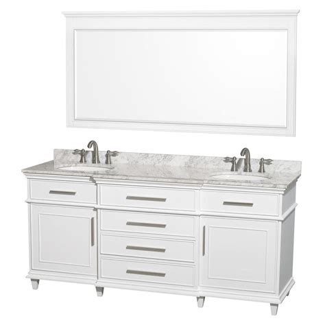 Shop Wyndham Collection Berkeley White Double Sink Vanity With White