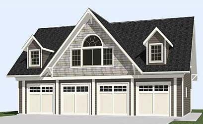 Carriage house type 3 car garage with apartment plans. 2402-1 50′ x 28′ | Garage plans with loft, Carriage house ...