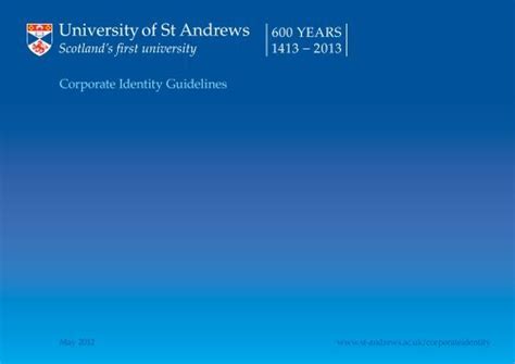 Corporate Identity Guidelines University Of St Andrews