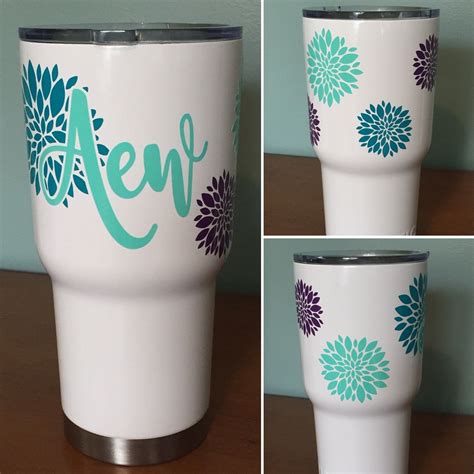 Tumbler With Vinyl Decal Powder Coated Stainless Steel