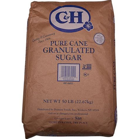 Candh Pure Cane Granulated Sugar 50 Lbs Costco Food Database