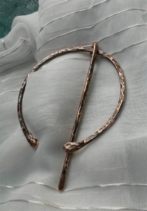 Hammered Copper Shinyantique Penannular Shawl Pin Or Scarf Etsy