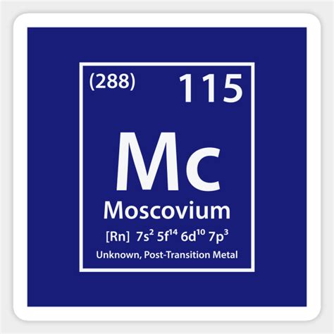 Moscovium Element Moscovium Sticker Teepublic