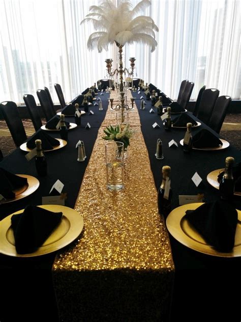 May 15 2015 Weekend Event Black And Gold Centerpieces Black Gold