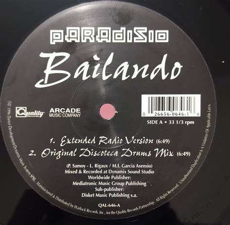 Paradisio Bailando 1996 Vinyl Discogs