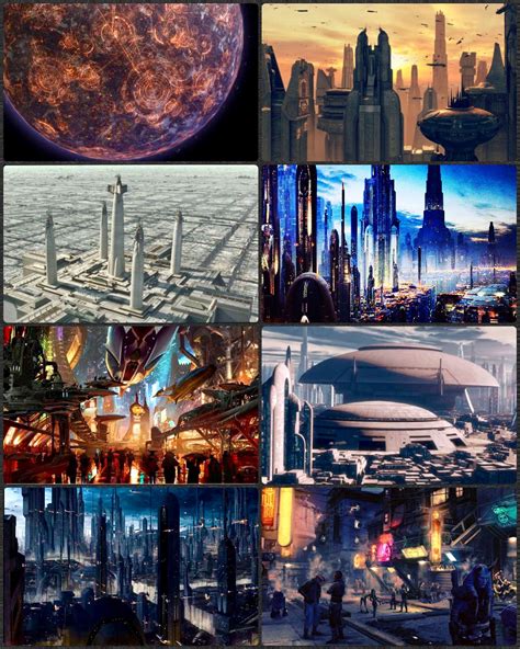 The Collage Shows Many Different Scenes In Space And Time Including An