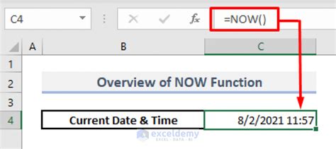 How To Use The Now Function In Excel 8 Suitable Examples