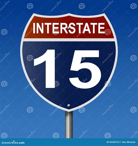 Highway Sign For Interstate 15 Stock Illustration Illustration Of