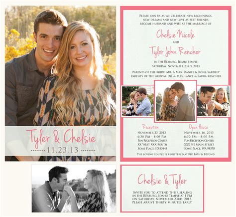 Printable Wedding Announcement Lds Mormon Wedding Invitation Etsy
