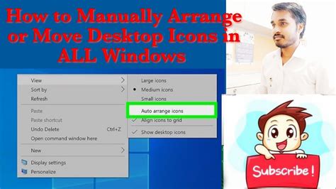 How To Manually Arrange Or Move Desktop Icons In All Windows Youtube