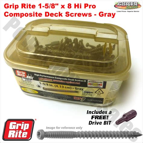 Grip Rite 1 58x8 High Performance Composite Deck Screws 2 T20 Star