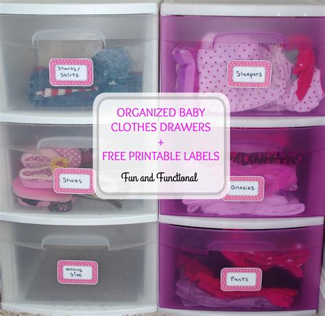 Organized Baby Clothes Drawers Free Printable Labels Fun And