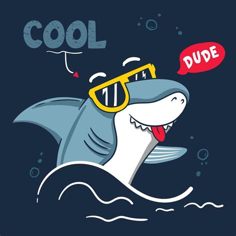 Shark Cool Dude Vector Clip Art Illustration 7286673 Vector Art At Vecteezy