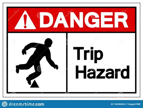 Danger Trip Hazard Symbol Sign Vector Illustration Isolate On White
