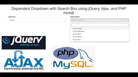 Dependent Dropdown With Search Box Using Jquery Ajax And Php Mysqli Youtube