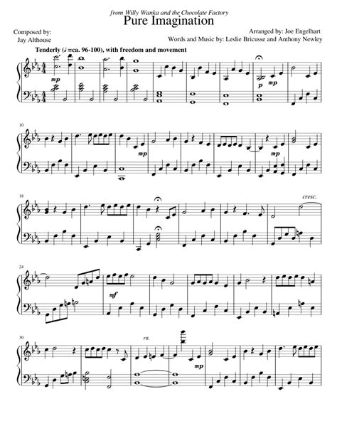 Pure Imagination Sheet Music For Piano Download Free In Pdf Or Midi
