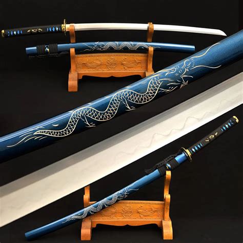 Handmade Damascus Folded Steel Japanese Samurai Katana Full Tang Dragon