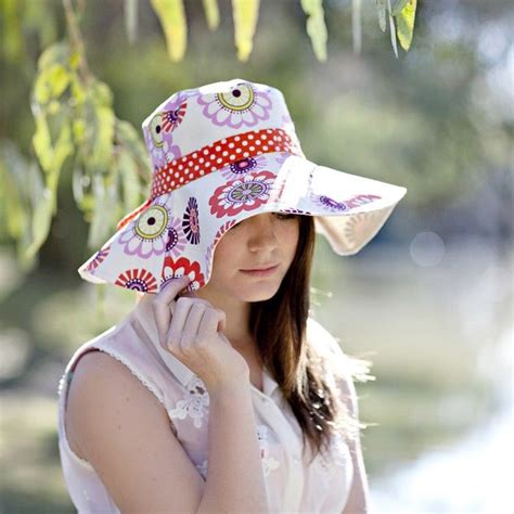 Womens Sun Hat Pattern Pdf Sewing Pattern Reversible Wide Brim Sunhat With Trim Sunhat Pattern