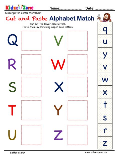 Alphabet Matching Worksheets For Kindergarten Pdf Letter Worksheets